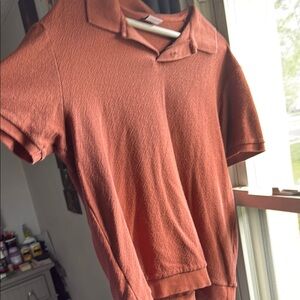 Zara Orange Polo Shirt with Classic Collar